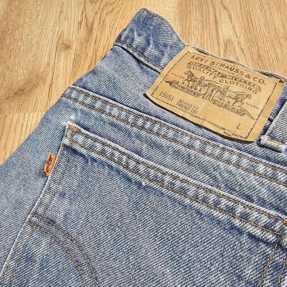 Vintage Levis 15951 Orange Tab Jeans Mens 36x34  Relaxed Fit Tapered‎ 90s 550